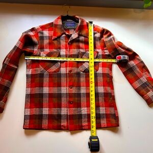 Vintage men’s Pendleton wool button down, men’s M, orange and brown plaid